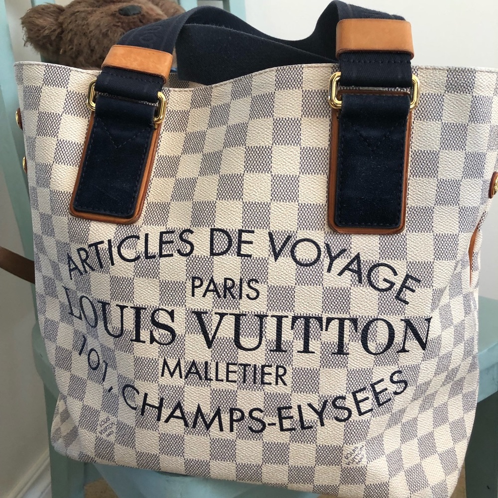 ❤️Sold❤️ LOUIS VUITTON Cabas PM Damier Azur Tote - Picture 1 of 8